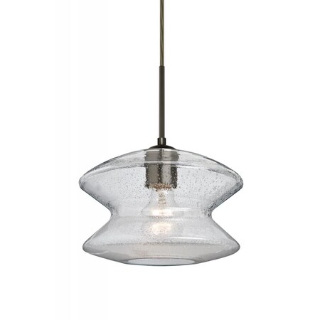 Besa Lighting Besa, Zen Cord Pendant, Clear Bubble, Bronze Finish, 1x60W Medium Base 1JC-ZENCL-BR